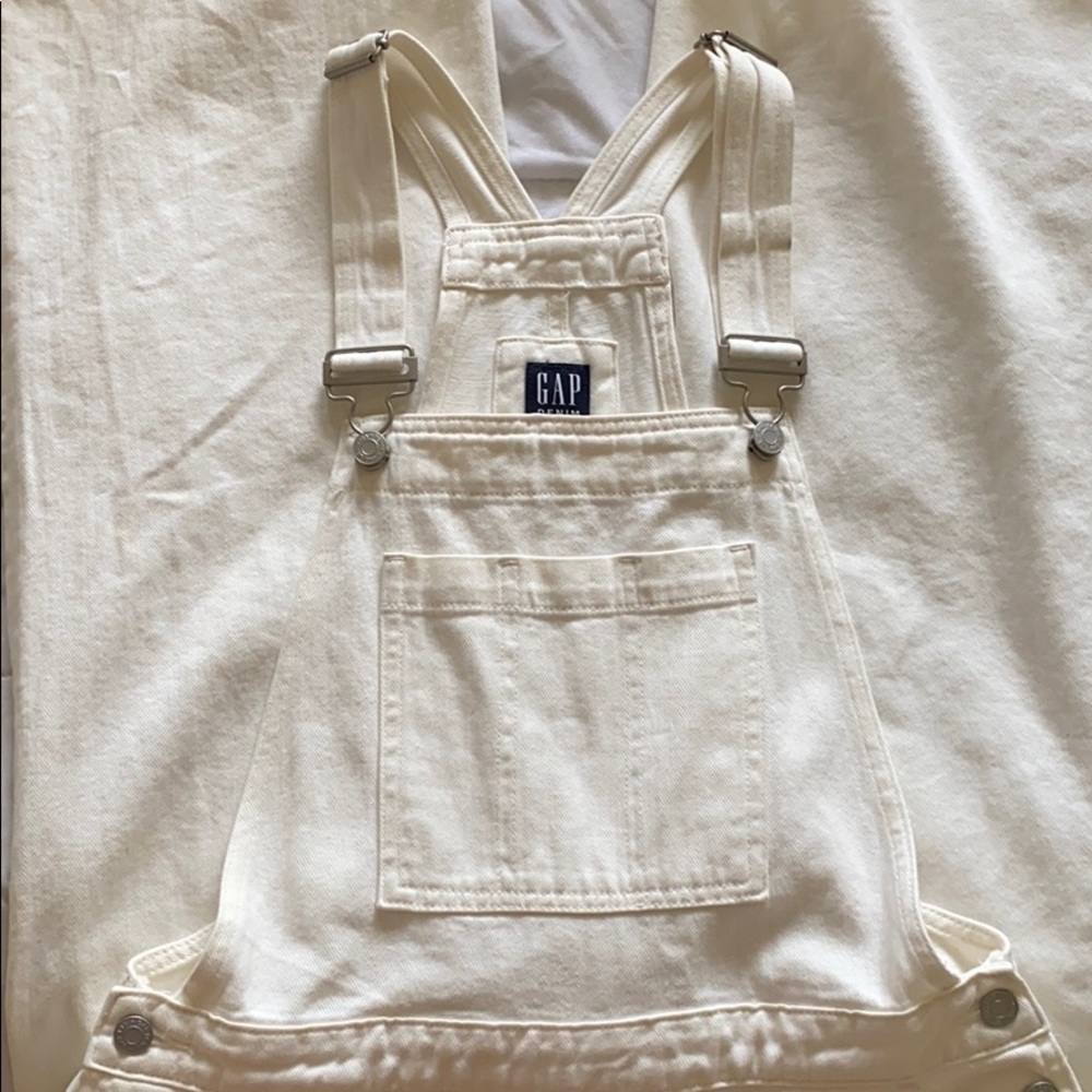 White Jean overalls